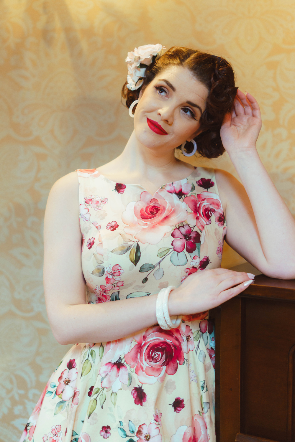 Buttercup Rose Swing Dress in Extended Sizing